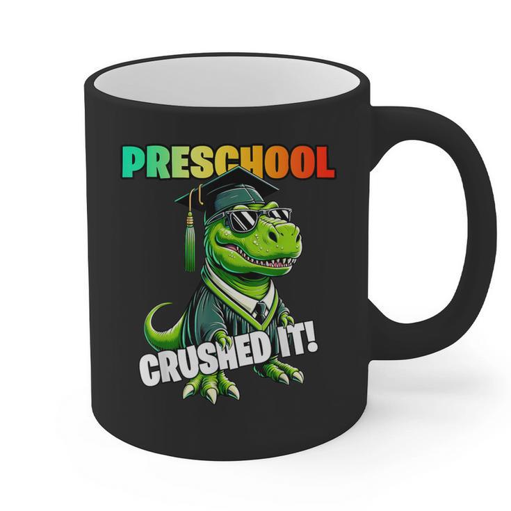 Graduation Preschool Dinosaur T Rex Crushed It Boys Grad Graphic Print Coffee Mug