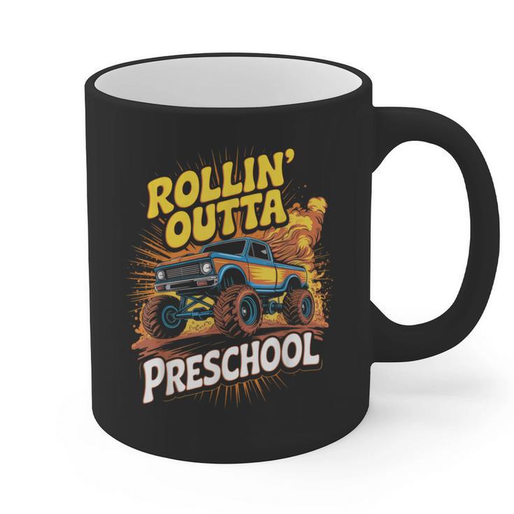 Graduation Rollin' Outta Preschool Monster Truck Boys Pre-K Graphic Print Coffee Mug