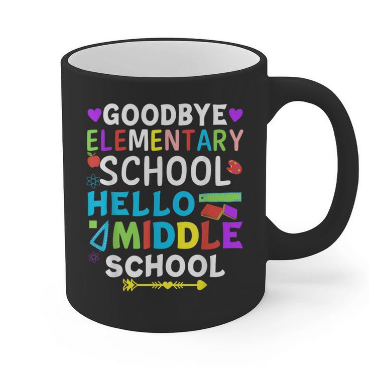 Graduation Shirt For 5th Grader Goodbye Hello Middle School Graphic Print Coffee Mug