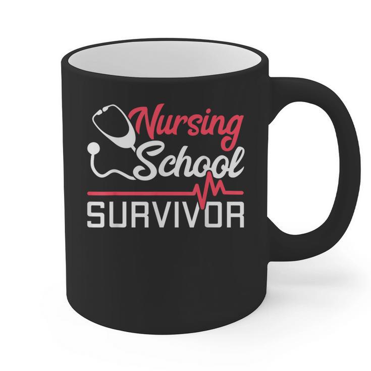 Graduation Shirt For Nurses Nursing School Survivor Tee Graphic Print Coffee Mug