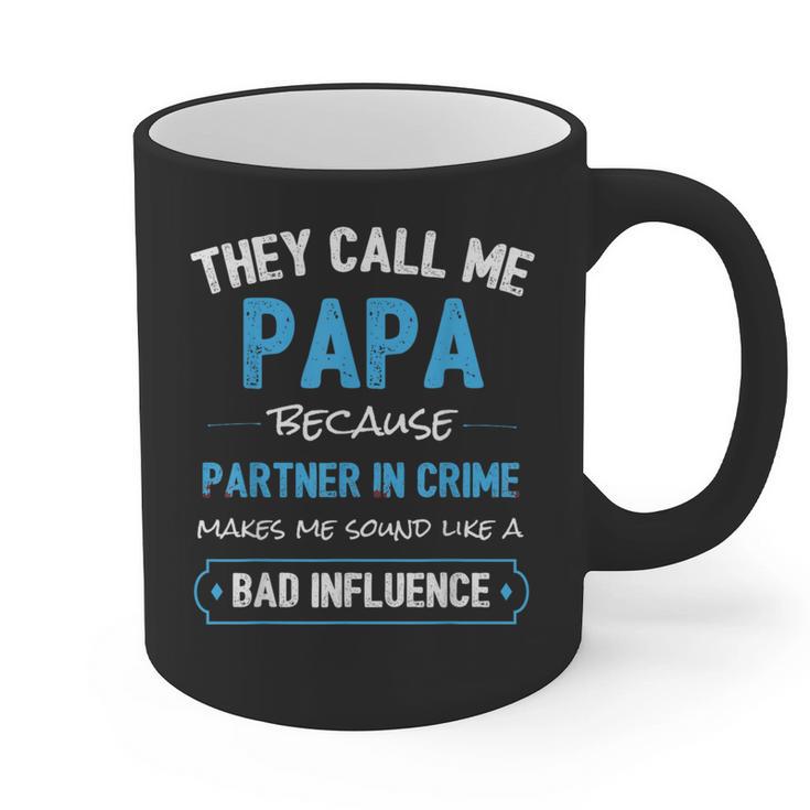 Grandpa Papa Partner In Crime Dad Graphic Print Coffee Mug