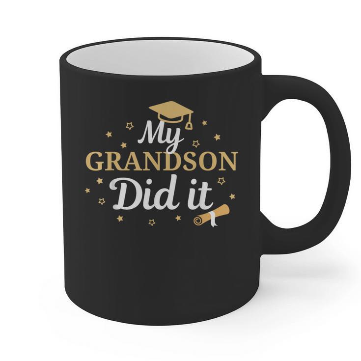 My Grandson Did It Proud Class Senior Graduate Graduation Graphic Print Coffee Mug