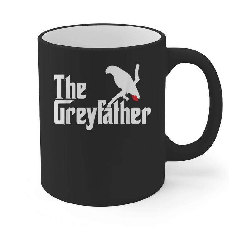 The Greyfather African Grey Parrot Lovers Bird's Dad Graphic Print Coffee Mug