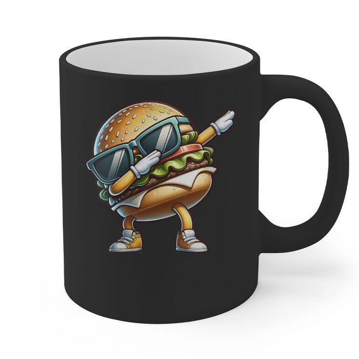 Hamburger Dabbing Kids Men Women Dab Dance Cheeseburgers Dad Graphic Print Coffee Mug