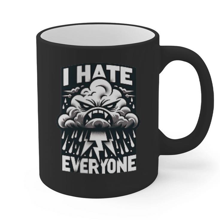 I Hate Everyone Introvert Anti-Social Dark Humor Graphic Print Coffee Mug