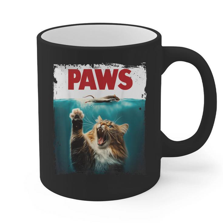 Humorous Paws Parody Cat Mouse For Cat Lover Cat Mom Cat Dad Graphic Print Coffee Mug
