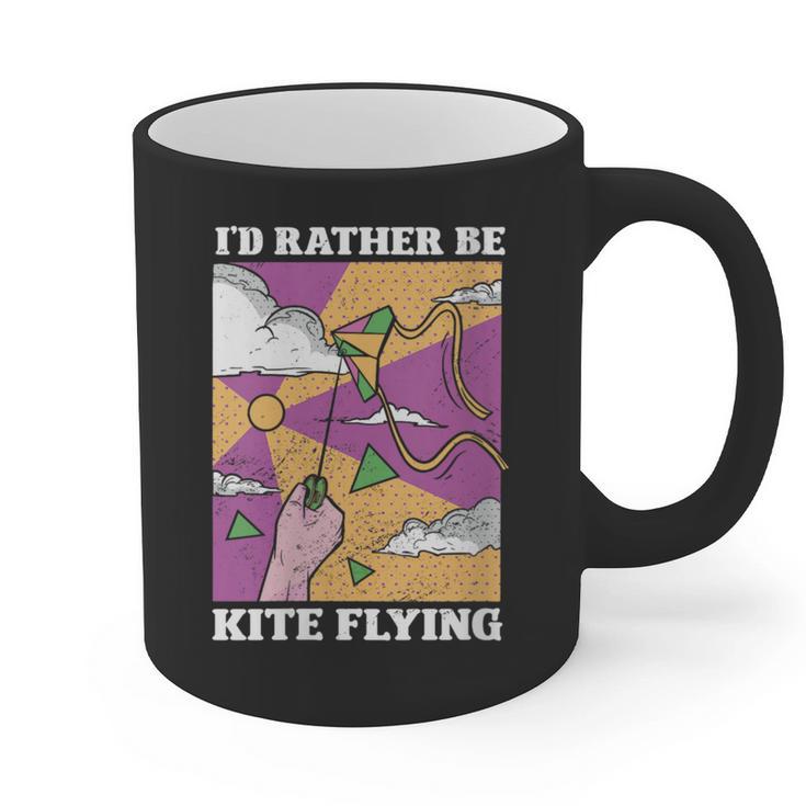 I'd Rather Be Kite Flying Throwback Hobby Memory Kite Graphic Print Coffee Mug
