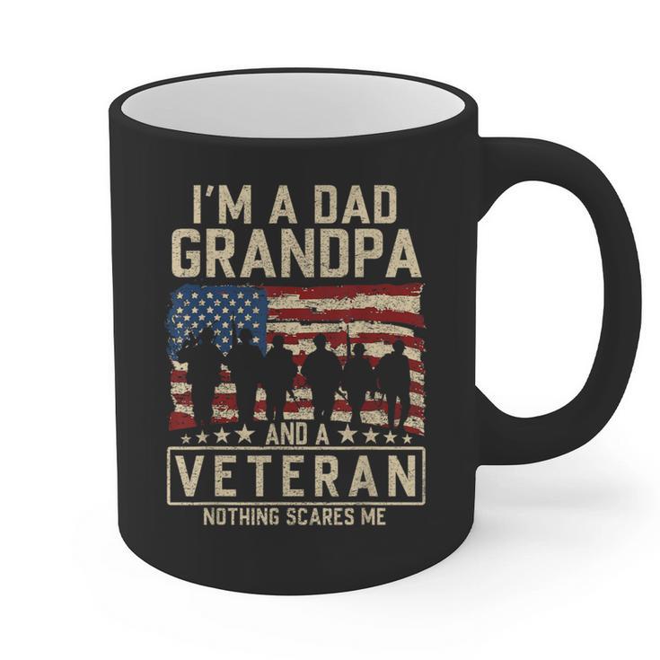 I'm A Dad Grandpa And Veteran Patriotic US Flag Veterans Day Graphic Print Coffee Mug