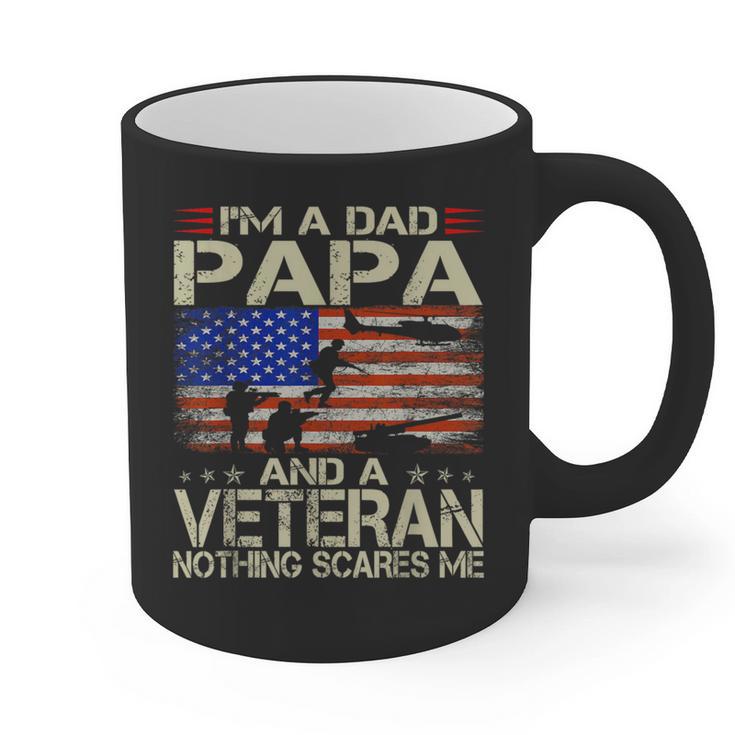 I'm A Dad Papa And Veteran Retro Dad Papa Grandpa Graphic Print Coffee Mug