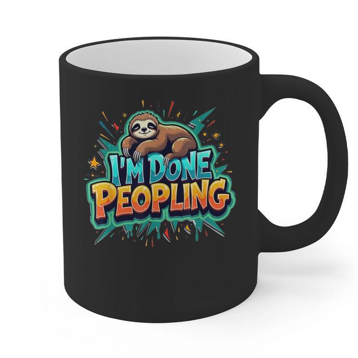 I'm Done Peopling Introvert Sloth Graphic Print Coffee Mug I'm Done Peopling Introvert Sloth Graphic Print Coffee Mug