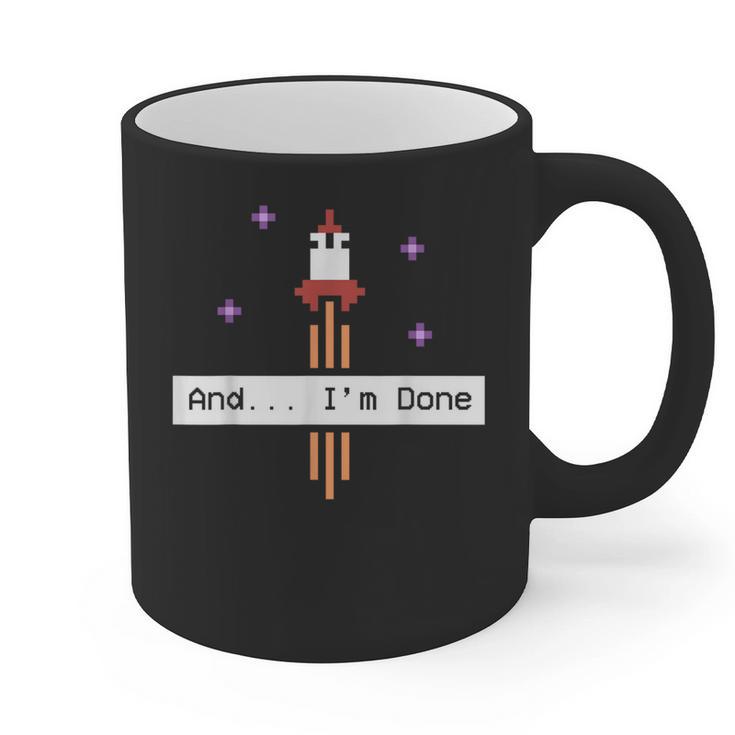 And I'm Done  Rocket Graduation Retro Look Graphic Print Coffee Mug