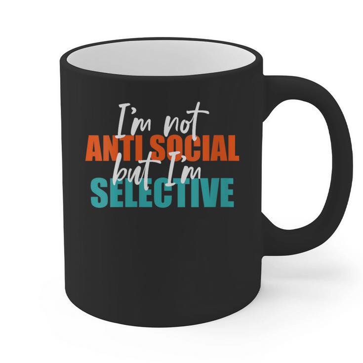I'm Not Anti-Social But I'm Selective Introvert Graphic Print Coffee Mug