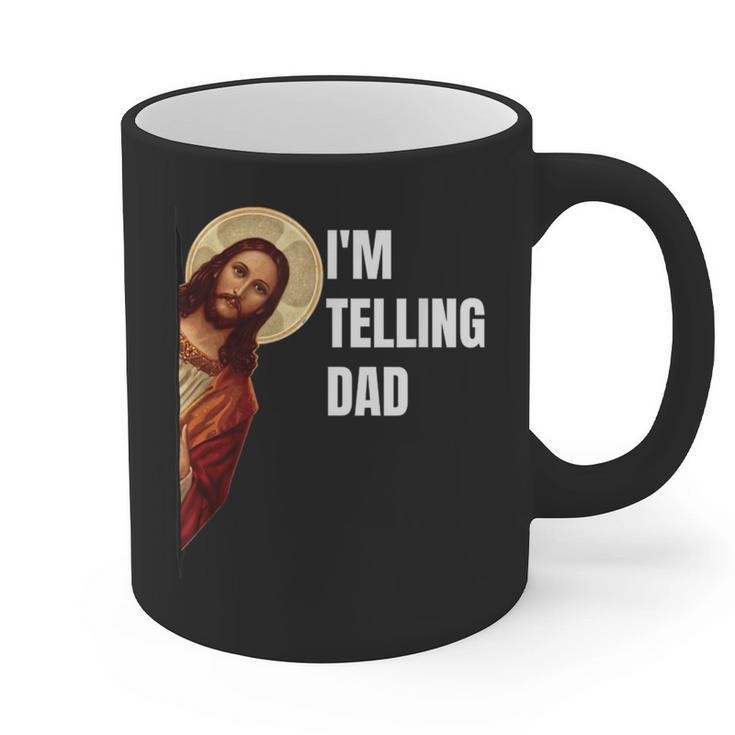 I'm Telling Dad Religious Christian Jesus Meme Graphic Print Coffee Mug