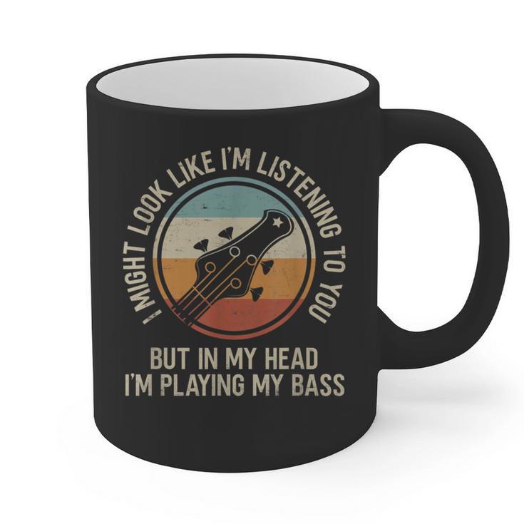 Introvert Bass Guitarist Musician Playing Bass Guitar Graphic Print Coffee Mug