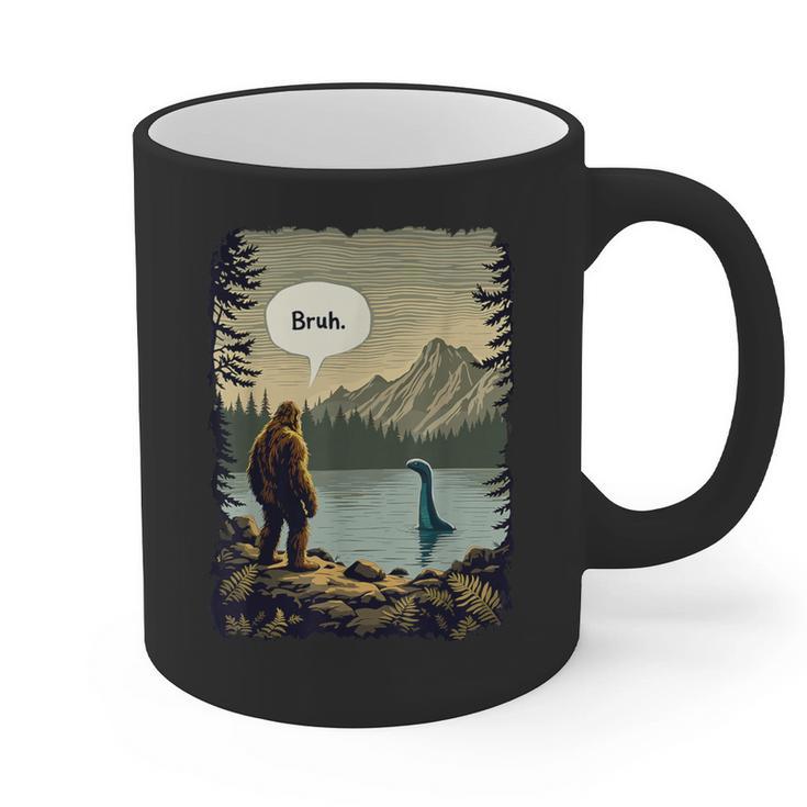 Introvert Bigfoot Sasquatch Loch Ness Monster Bruh Graphic Print Coffee Mug