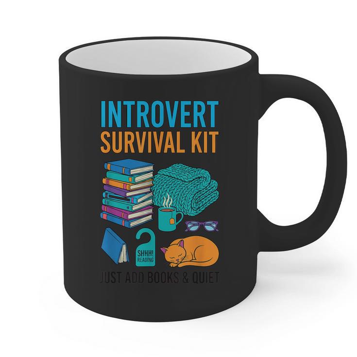 Introvert Book Lover Introvert Survival Kit Graphic Print Coffee Mug