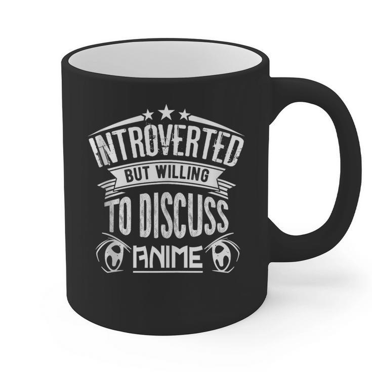 Introvert Quote Introverted But Willing To Discuss Anime Graphic Print Coffee Mug