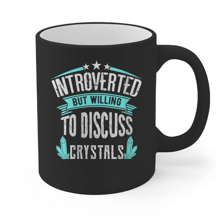 Introvert Quote Introverted But Willing To Discuss Crystals Graphic Print Coffee Mug