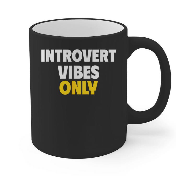 Introvert Vibes Only Graphic Print Coffee Mug
