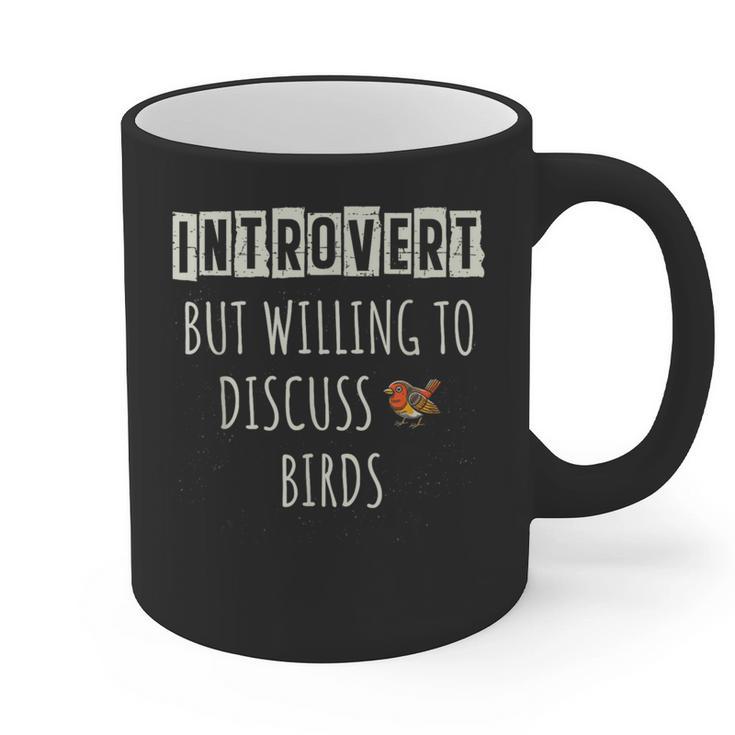 Introvert But Willing To Discuss Birds Bird Watching Birding Graphic Print Coffee Mug