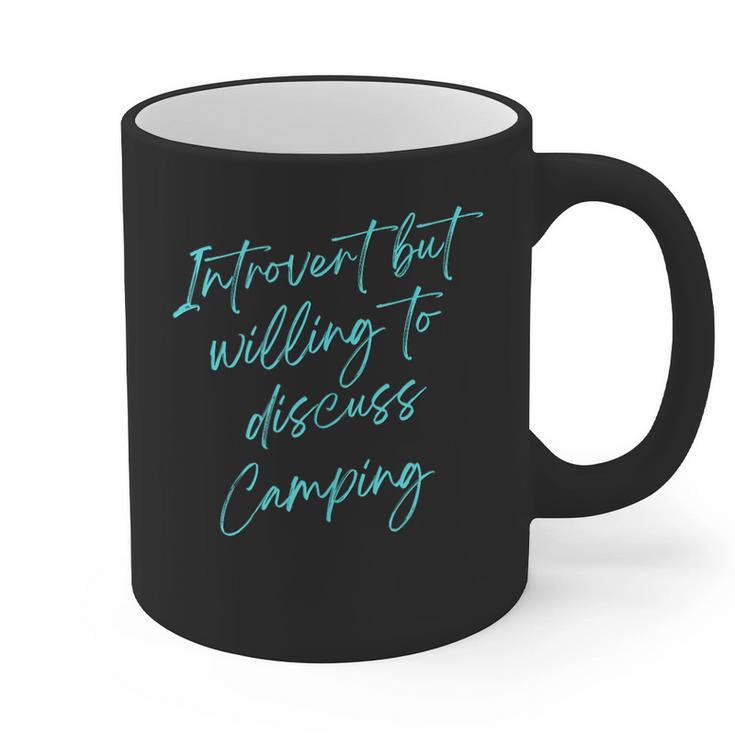 Introvert But Willing To Discuss Camping Graphic Print Coffee Mug