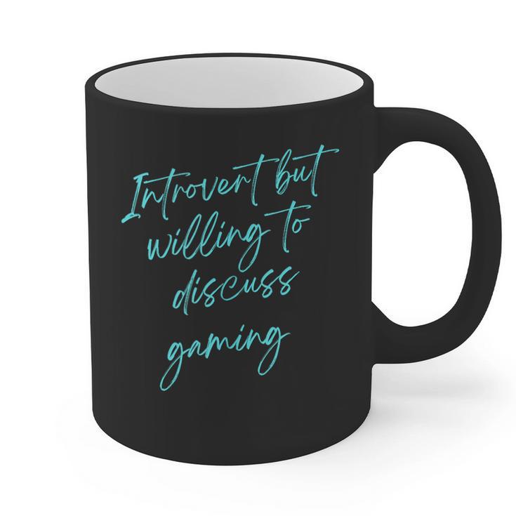 Introvert But Willing To Discuss Gaming Graphic Print Coffee Mug