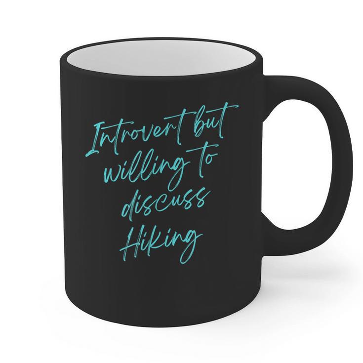 Introvert But Willing To Discuss Hiking Graphic Print Coffee Mug