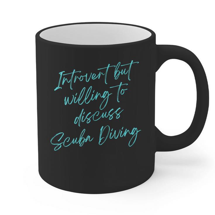 Introvert But Willing To Discuss Scuba Diving Graphic Print Coffee Mug