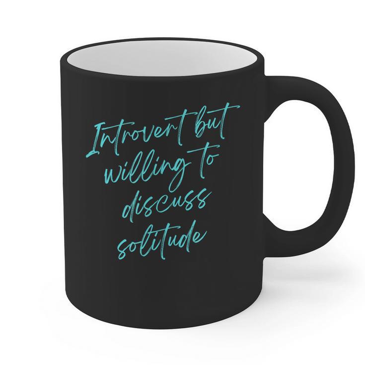 Introvert But Willing To Discuss Solitude Graphic Print Coffee Mug