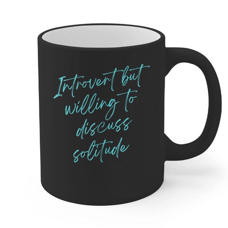 Introvert But Willing To Discuss Solitude Graphic Print Coffee Mug