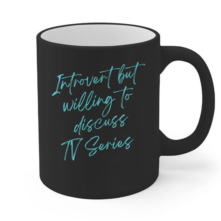 Introvert But Willing To Discuss TV Series Graphic Print Coffee Mug