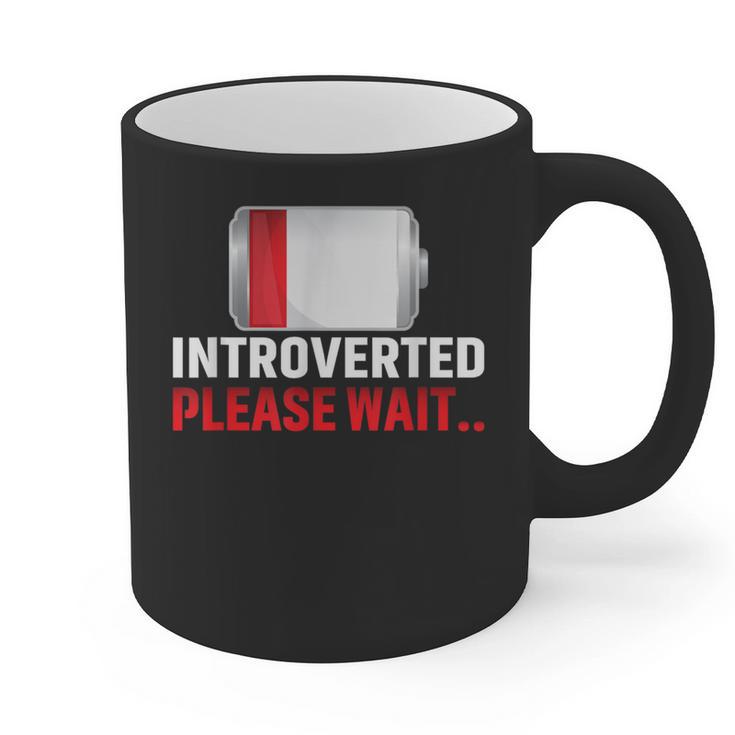 Introverted Please Wait Introvert Saying Sarcasm Graphic Print Coffee Mug