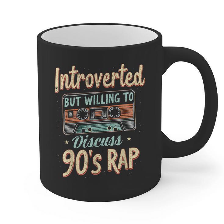Introverted But Willing To Discuss 90s Rap Graphic Print Coffee Mug