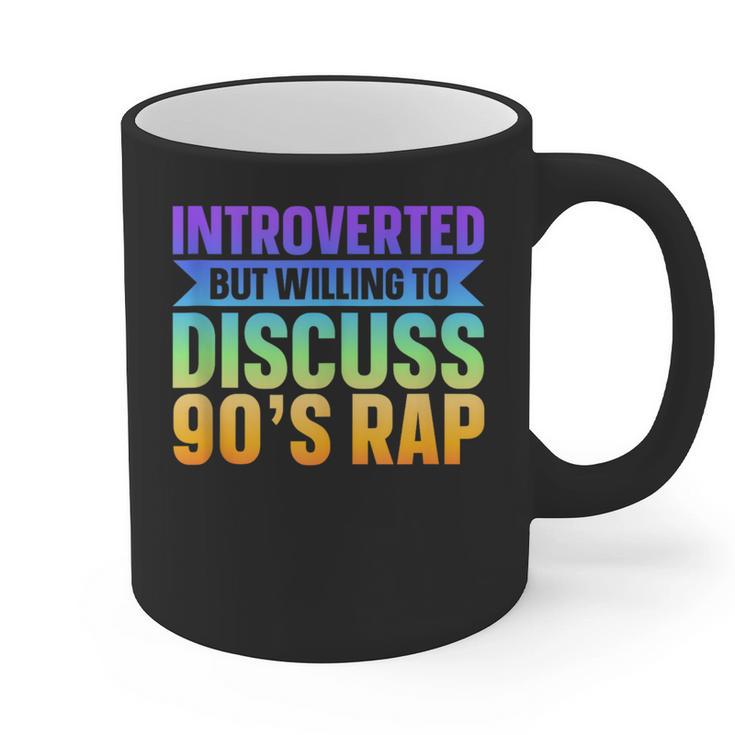 Introverted But Willing To Discuss 90's Rap Graphic Print Coffee Mug