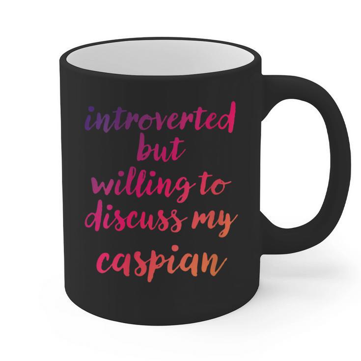 Introverted Willing To Discuss Caspian Introvert Graphic Print Coffee Mug