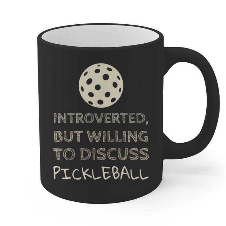 Introverted But Willing To Discuss Pickleball Graphic Print Coffee Mug