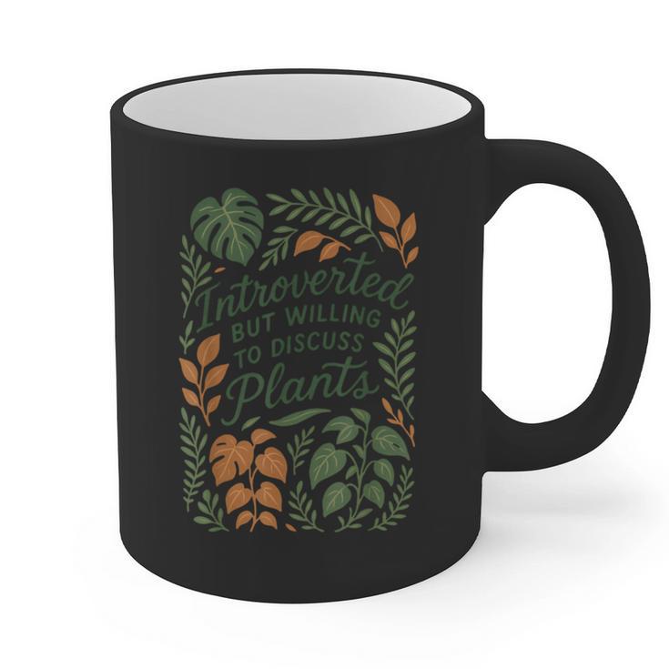 Introverted But Willing To Discuss Plants Botanical Graphic Print Coffee Mug