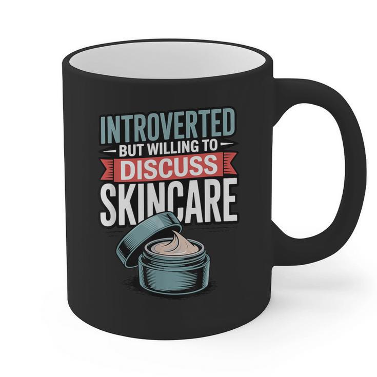 Introverted But Willing Discuss Skincare Graphic Print Coffee Mug
