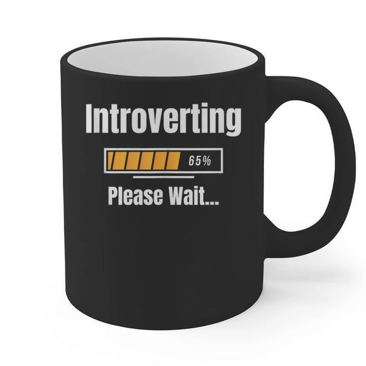 Introverting Please Wait Humor Sarcastic Geek Gamer Jokes Graphic Print Coffee Mug