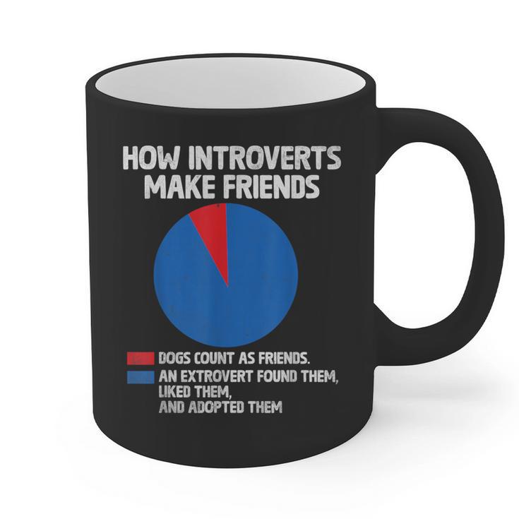 How Introverts Make Friends Sayings For Introverts Graphic Print Coffee Mug