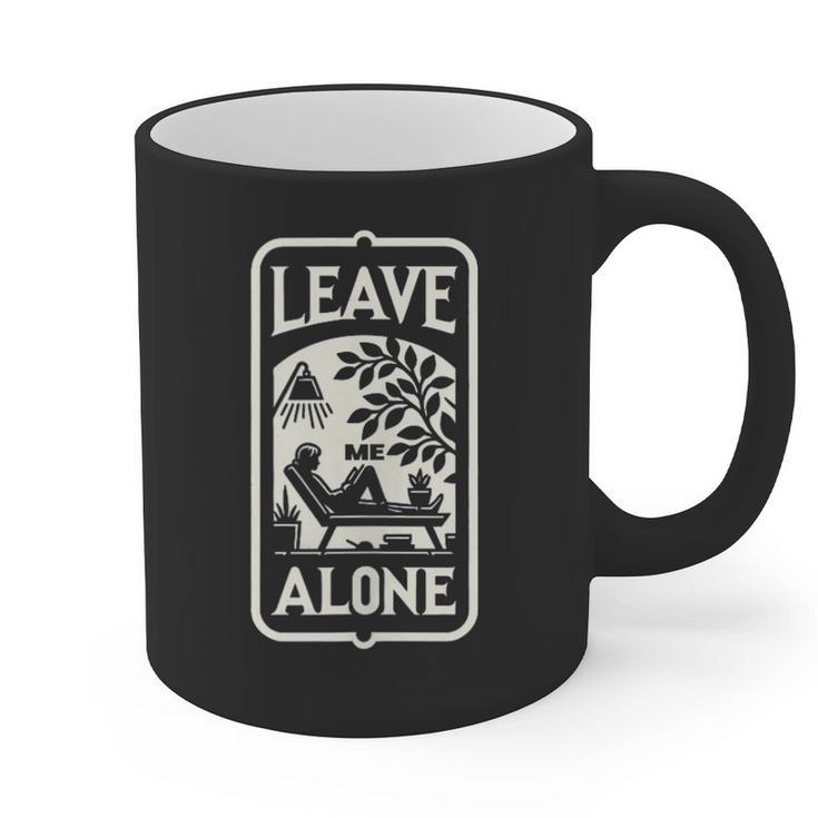 Introvert's Peaceful Solitude Graphic Leave Me Alone Quiet Graphic Print Coffee Mug