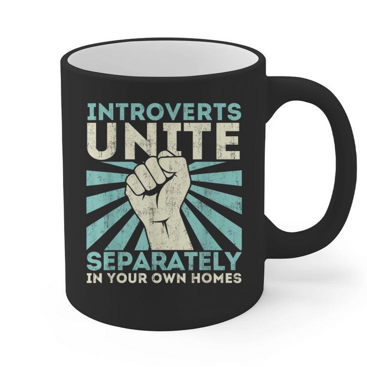 Introverts Unite Separately Introverted Antisocial Graphic Print Coffee Mug