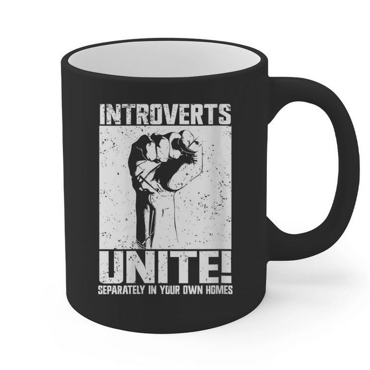 Introverts Unite Separately In Your Own Homes Introvert Graphic Print Coffee Mug