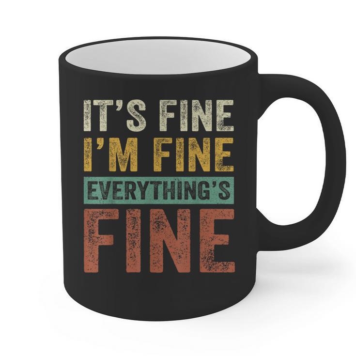 It's Fine I'm Fine Everything Is Fine Meme Introvert Sarcasm Graphic Print Coffee Mug