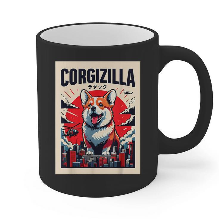 Japanese Art Corgi Dog Mom Dad Graphic Print Coffee Mug