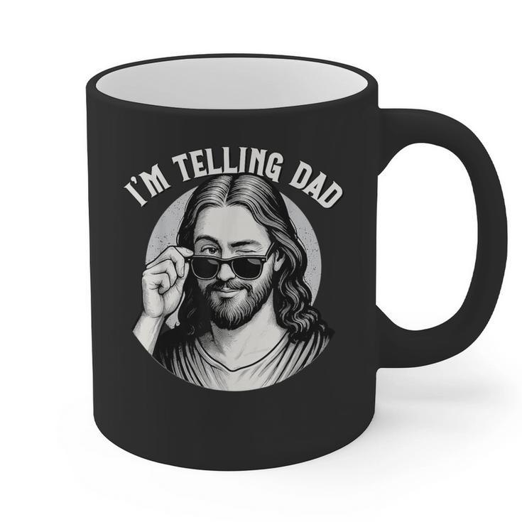Jesus I'm Telling Dad Jesus Meme Christian & Jesus Graphic Print Coffee Mug