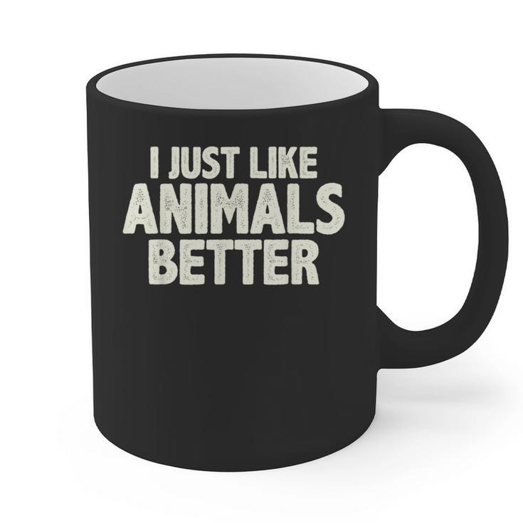 I Just Like Animals Better I Introvert Graphic Print Coffee Mug