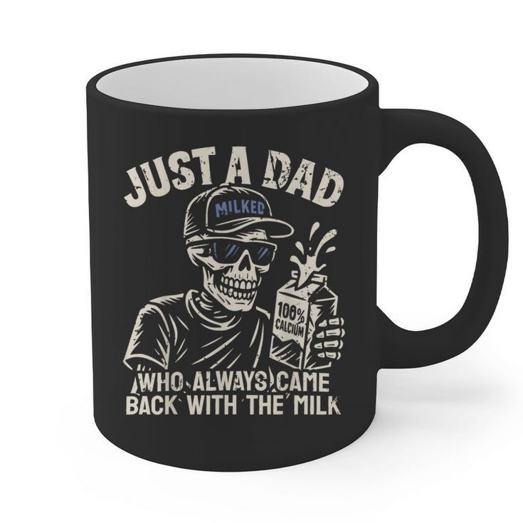 Just A Dad Who Always Came Back With The Milk Shirt Skeleton Graphic Print Coffee Mug