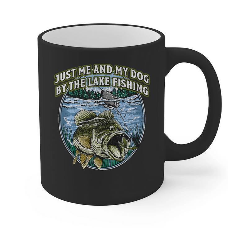 Just Let Me And My Dog By Lake Fishing Introvert Lifestyle Graphic Print Coffee Mug