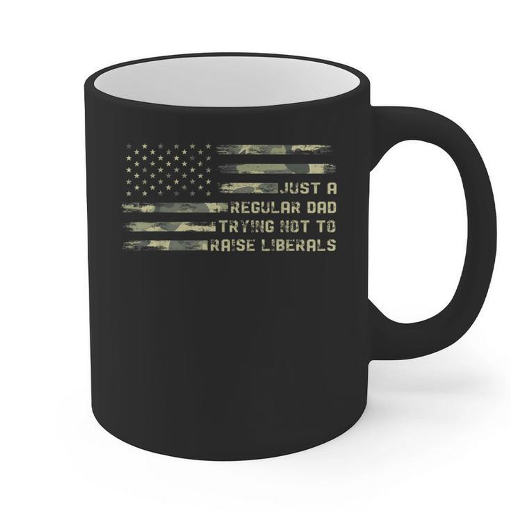 Just a Regular Dad Trying Not To Raise Liberals Camouflage Graphic Print Coffee Mug Just a Regular Dad Trying Not To Raise Liberals Camouflage Graphic Print Coffee Mug